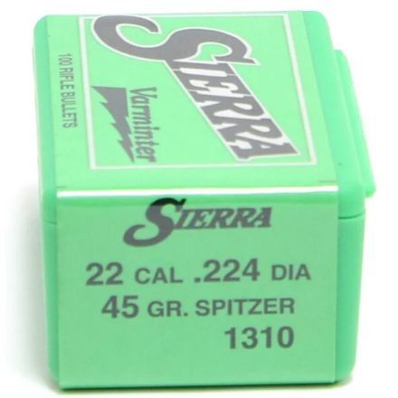 Sierra Varminter 22Cal 224 Dia , 45gr Spitzer lövedék 