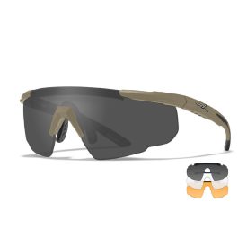 Wiley X 308T SABER ADV. Smoke/Clear/Rust Tan Frame Glasses