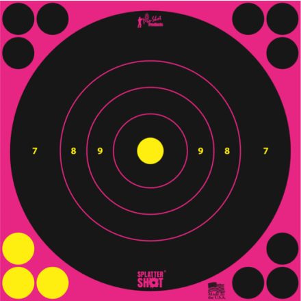 Splatter Shot® 8" Pink Bullseye Target - Peel & Stick - 6 Pack