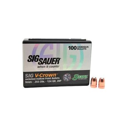 Sig Sauer 9 mm 124 gr JHP lövedéd 100 darabos kiszerelésben