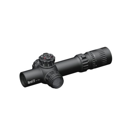 MARCH 1-10x24 FFP, 0.1 MIL Taktikai toronnyal Shuriken kivitelű Szálmegvilágított céltávcső